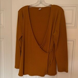 Old Navy Ribbed Knit Top in Burnt Orange